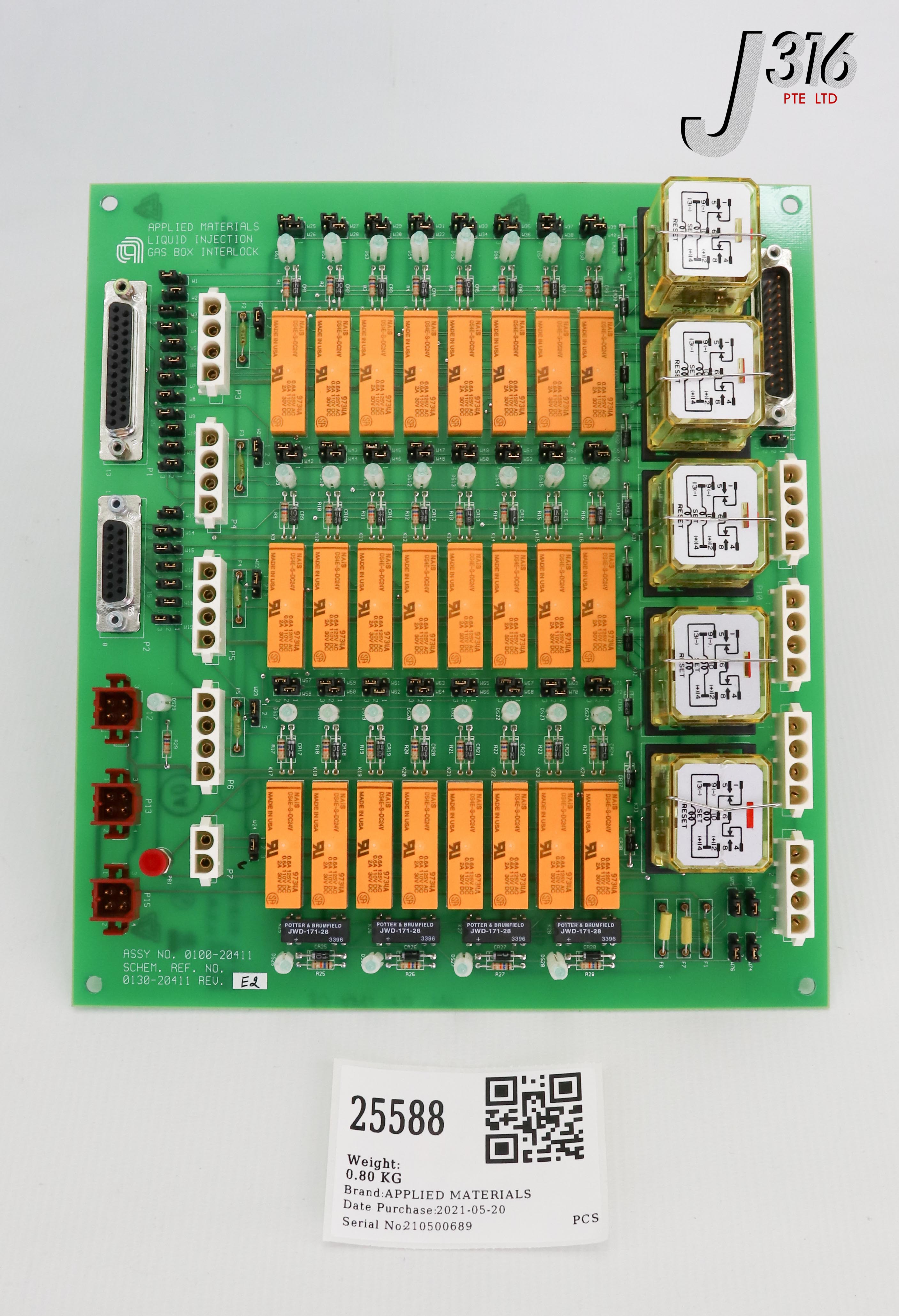 その他 2 25588 APPLIED MATERIALS PCB LIQUID INJECTION GAS BOX INTERLOCK CVD